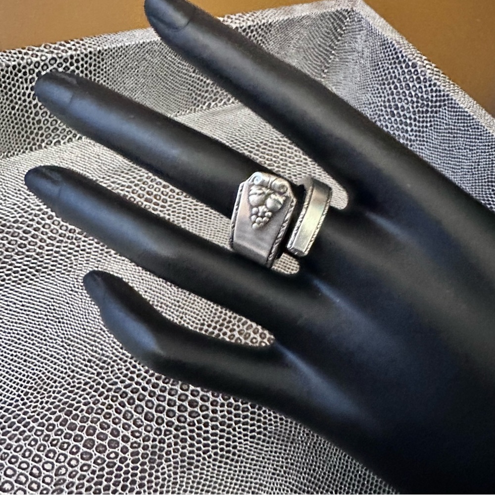 Emily silver tone spoon ring - Picture 4 of 14
